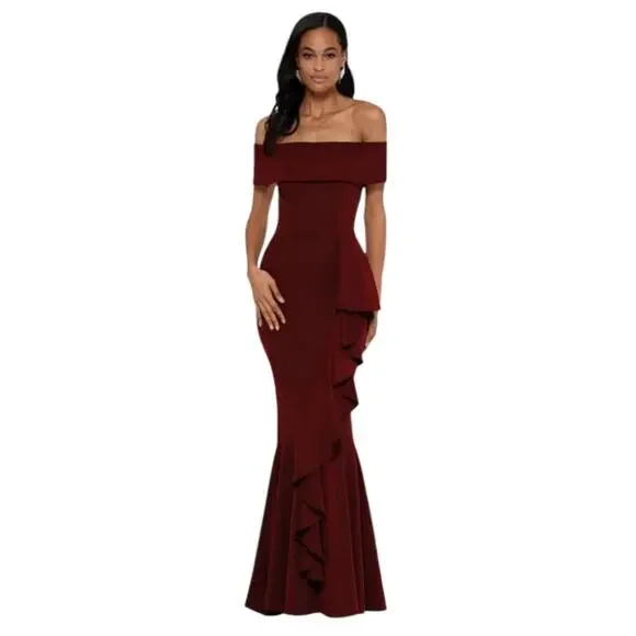 betsy and adam burgundy dress betsy adam burgundy dress